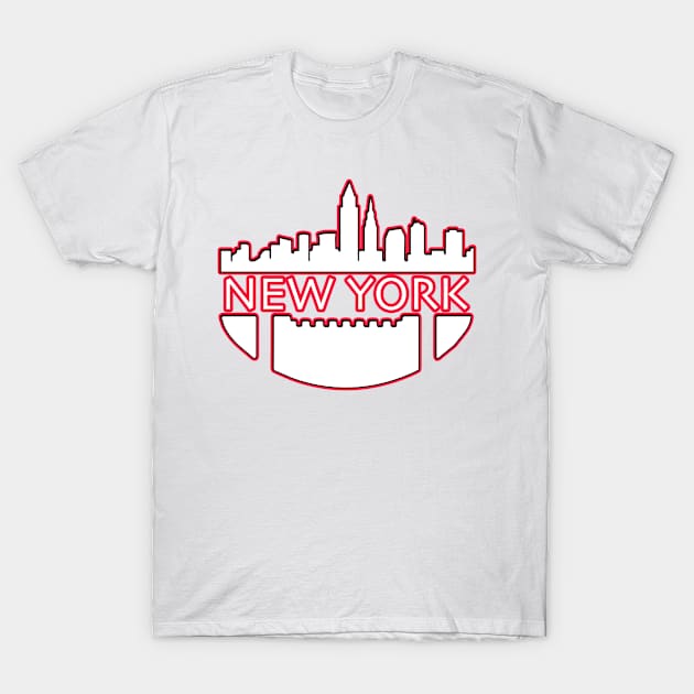 New York Gifts for Football Lovers NY Downtown City T-Shirt by TheOptimizedCreative